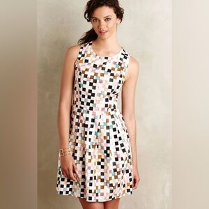 Black and White Sleeveless A-Line Mini Dress by Ottod’Ame